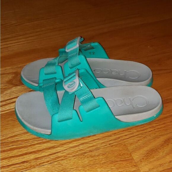 Chaco Teal Slip-On Sandals - Picture 3 of 6